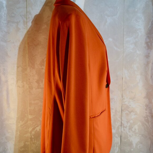 Coldwater Creek Size 16 Orange Shawl Collar Single Button Blazer - Picture 4 of 7